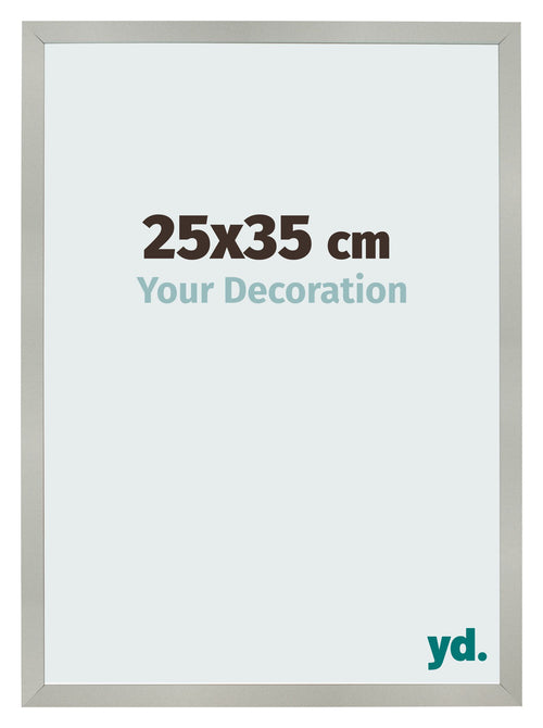 Photo Frame 25x35cm Silver Matte MDF Bologna Front Size | Yourdecoration.co.uk