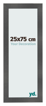 Photo Frame 25x75cm Black Silver Polished MDF Pisa Front Size | Yourdecoration.co.uk