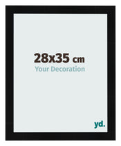 Photo Frame 28x35cm Black Silver Polished MDF Pisa Front Size | Yourdecoration.co.uk