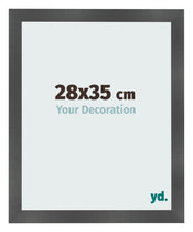 Photo Frame 28x35cm Black Silver Polished MDF Pisa Front Size | Yourdecoration.co.uk