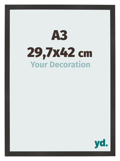 Photo Frame 29 7x42 cm A3 Black Matte MDF Bologna Front Size | Yourdecoration.co.uk