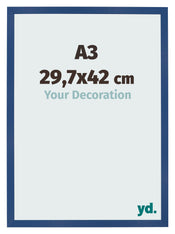 Photo Frame 29 7x42 cm A3 Dark Blue MDF Bologna Front Size | Yourdecoration.co.uk
