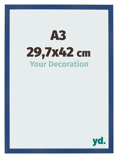 Photo Frame 29 7x42 cm A3 Dark Blue MDF Bologna Front Size | Yourdecoration.co.uk