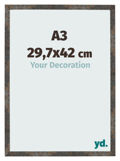 Photo Frame 29 7x42 cm A3 Oxidized Metal MDF Bologna Front Size | Yourdecoration.co.uk