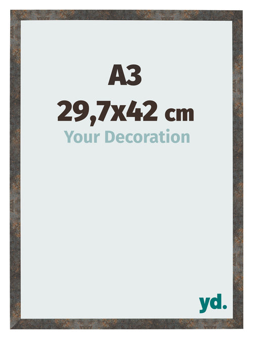 Photo Frame 29 7x42 cm A3 Oxidized Metal MDF Bologna Front Size | Yourdecoration.co.uk