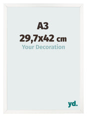 Photo Frame 29 7x42 cm A3 White High Gloss MDF Bologna Front Size | Yourdecoration.co.uk