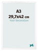 Photo Frame 29 7x42 cm A3 White Matte MDF Bologna Front Size | Yourdecoration.co.uk
