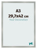 Photo Frame 29 7x42cm A3 Aluminum Brushed MDF Bologna Front Size | Yourdecoration.co.uk