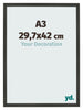 Photo Frame 29 7x42cm A3 Anthracite MDF Bologna Front Size | Yourdecoration.co.uk