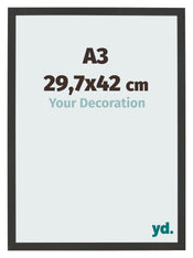 Photo Frame 29 7x42cm A3 Black Woodgrain MDF Bologna Front Size | Yourdecoration.co.uk