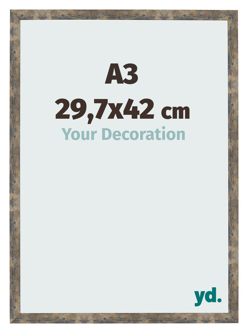 Photo Frame 29 7x42cm A3 Blue Gold Melange MDF Bologna Front Size | Yourdecoration.co.uk