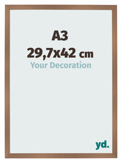 Photo Frame 29 7x42cm A3 Copper Design MDF Bologna Front Size | Yourdecoration.co.uk