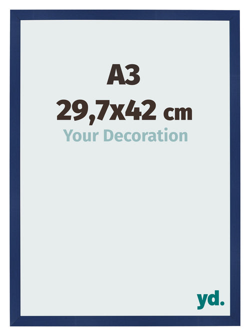 Photo Frame 29 7x42cm A3 Dark Blue Swept MDF Bologna Front Size | Yourdecoration.co.uk