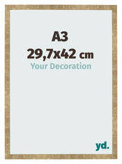Photo Frame 29 7x42cm A3 Gold Antique MDF Bologna Front Size | Yourdecoration.co.uk