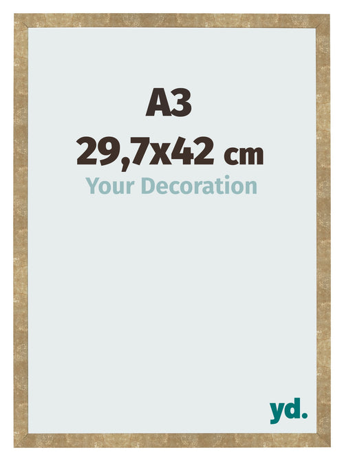 Photo Frame 29 7x42cm A3 Gold Antique MDF Bologna Front Size | Yourdecoration.co.uk