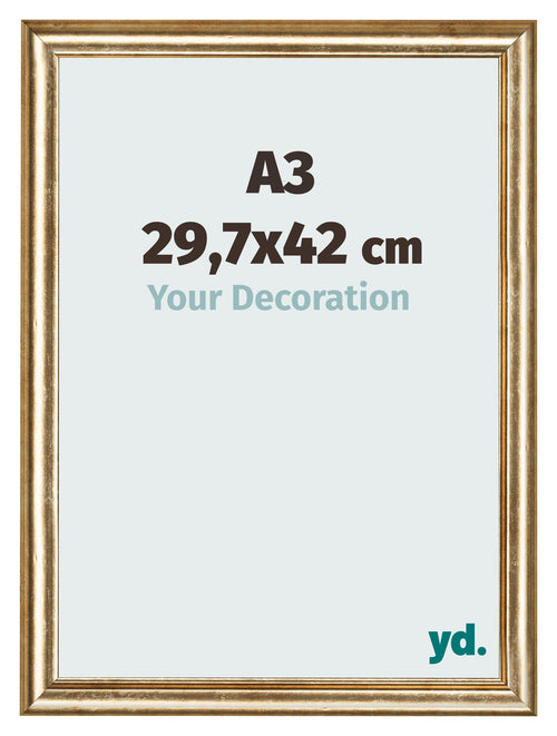 Photo Frame 29 7x42cm A3 Gold Antique MDF Lazio Front Size | Yourdecoration.co.uk