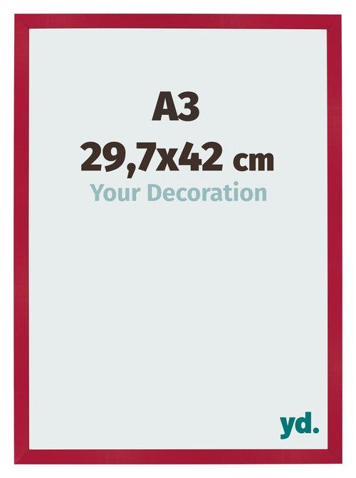 Photo Frame 29 7x42cm A3 Red MDF Bologna Front Size | Yourdecoration.co.uk