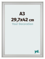 Photo Frame 29 7x42cm A3 Silver Matte MDF Lazio Front Size | Yourdecoration.co.uk