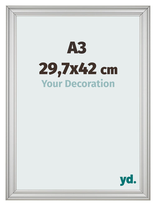 Photo Frame 29 7x42cm A3 Silver Matte MDF Lazio Front Size | Yourdecoration.co.uk