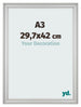 Photo Frame 29 7x42cm A3 Silver Matte MDF Lazio Front Size | Yourdecoration.co.uk