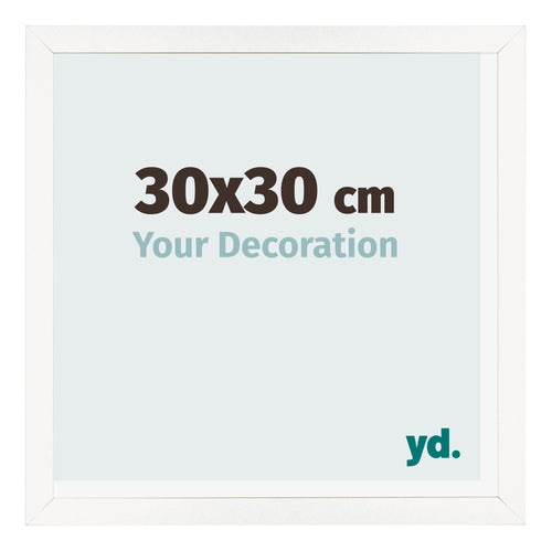 Photo Frame 30x30 cm White High Gloss MDF Bologna Front Size | Yourdecoration.co.uk