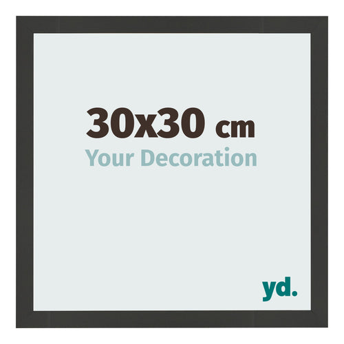Photo Frame 30x30cm Black Woodgrain MDF Bologna Front Size | Yourdecoration.co.uk