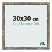 Photo Frame 30x30cm Blue Gold Melange MDF Bologna Front Size | Yourdecoration.co.uk