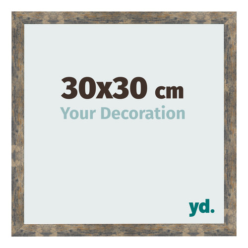 Photo Frame 30x30cm Blue Gold Melange MDF Bologna Front Size | Yourdecoration.co.uk