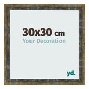 Photo Frame 30x30cm Blue Gold Melange MDF Pisa Front Size | Yourdecoration.co.uk