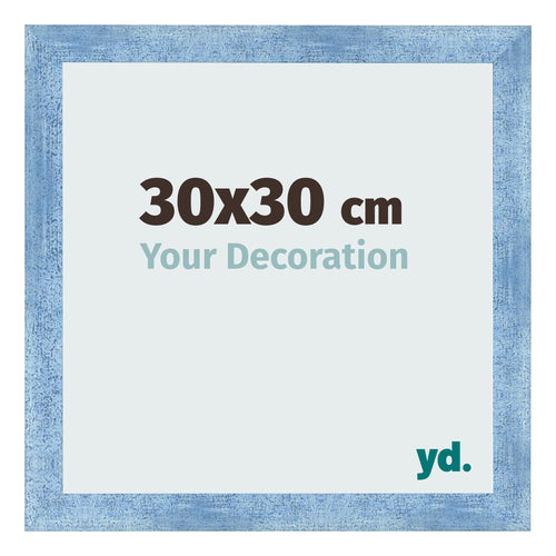 Photo Frame 30x30cm Clear Blue Swept MDF Pisa Front Size | Yourdecoration.co.uk