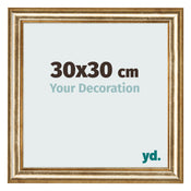 Photo Frame 30x30cm Gold Antique MDF Lazio Front Size | Yourdecoration.co.uk