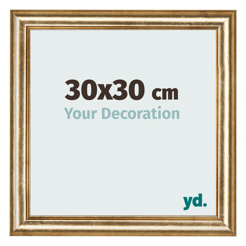 Photo Frame 30x30cm Gold Antique MDF Lazio Front Size | Yourdecoration.co.uk