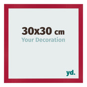 Photo Frame 30x30cm Red MDF Bologna Front Size | Yourdecoration.co.uk