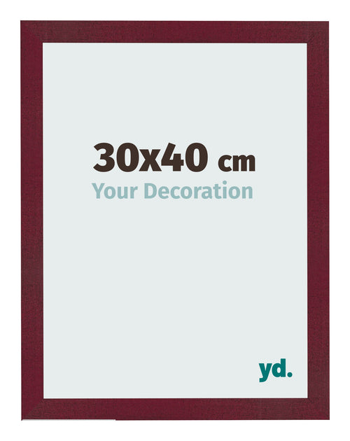 Photo Frame 30x40 cm Wine Red Swept MDF Bologna Front Size | Yourdecoration.co.uk
