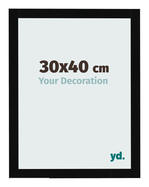 Photo Frame 30x40cm Black High Gloss MDF Bologna Front Size | Yourdecoration.co.uk
