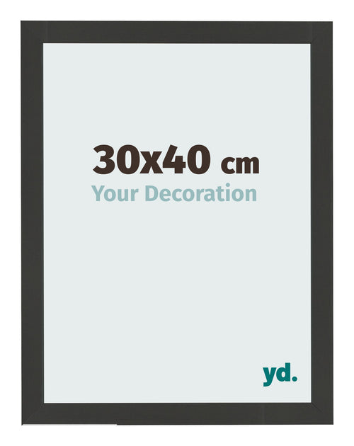 Photo Frame 30x40cm Black Woodgrain MDF Bologna Front Size | Yourdecoration.co.uk