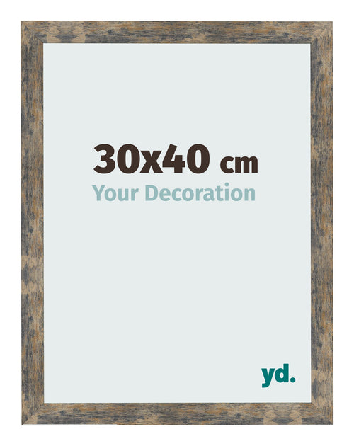 Photo Frame 30x40cm Blue Gold Melange MDF Bologna Front Size | Yourdecoration.co.uk