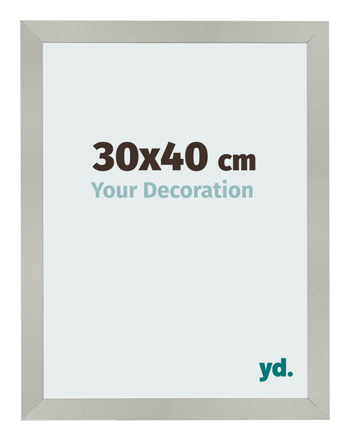Photo Frame 30x40cm Silver Matte MDF Bologna Front Size | Yourdecoration.co.uk