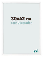 Photo Frame 30x42 cm White Matte MDF Bologna Front Size | Yourdecoration.co.uk