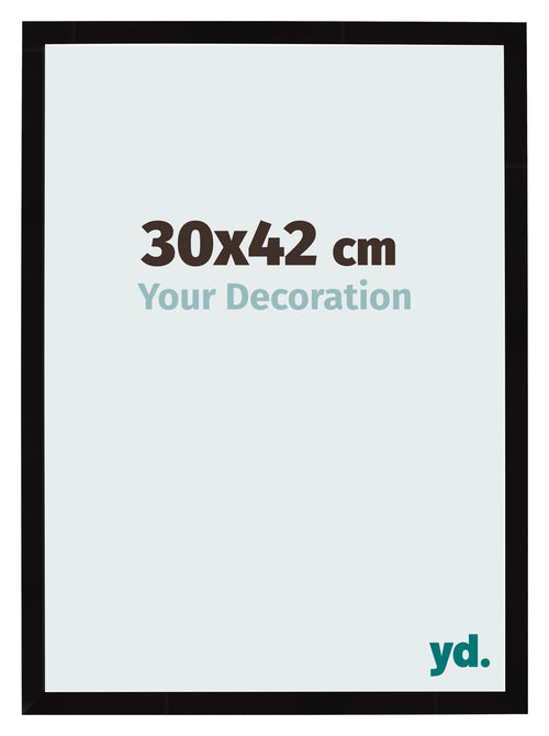 Photo Frame 30x42cm Black High Gloss MDF Bologna Front Size | Yourdecoration.co.uk
