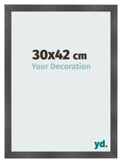 Photo Frame 30x42cm Black Silver Polished MDF Pisa Front Size | Yourdecoration.co.uk