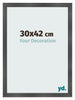 Photo Frame 30x42cm Black Silver Polished MDF Pisa Front Size | Yourdecoration.co.uk