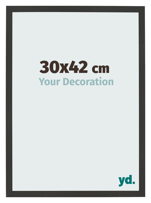 Photo Frame 30x42cm Black Woodgrain MDF Bologna Front Size | Yourdecoration.co.uk