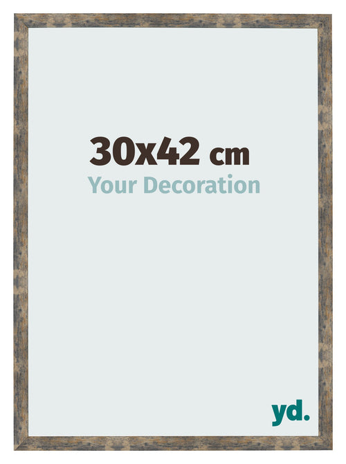 Photo Frame 30x42cm Blue Gold Melange MDF Bologna Front Size | Yourdecoration.co.uk