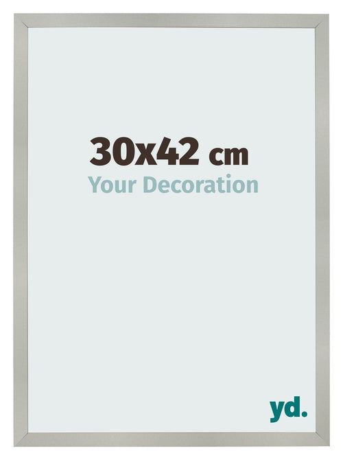 Photo Frame 30x42cm Silver Matte MDF Bologna Front Size | Yourdecoration.co.uk