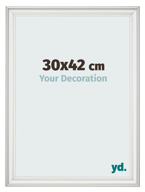 Photo Frame 30x42cm White Swept MDF Lazio Front Size | Yourdecoration.co.uk