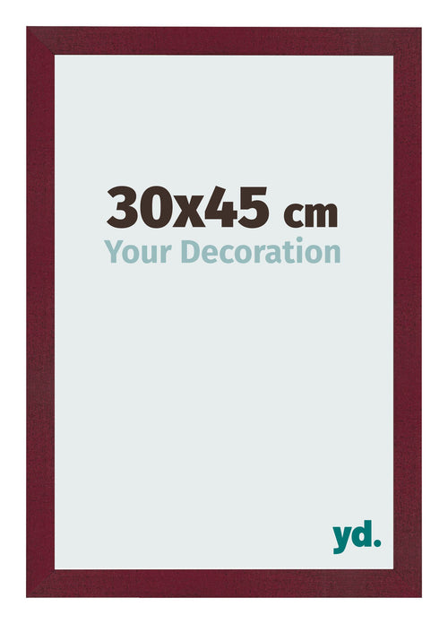 Photo Frame 30x45 cm Wine Red Swept MDF Bologna Front Size | Yourdecoration.co.uk