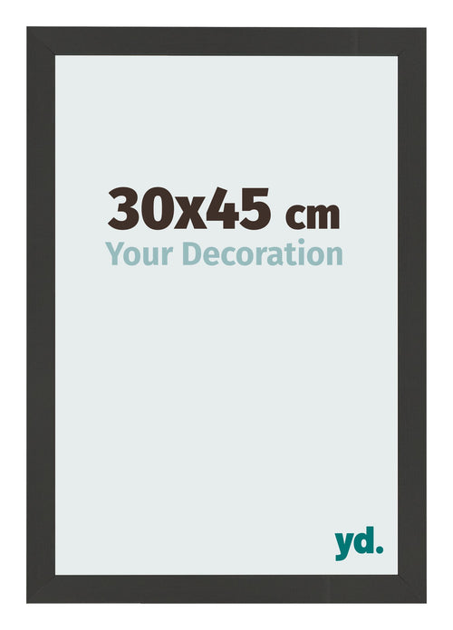 Photo Frame 30x45cm Black Woodgrain MDF Bologna Front Size | Yourdecoration.co.uk