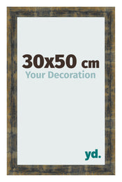 Photo Frame 30x50cm Blue Gold Melange MDF Pisa Front Size | Yourdecoration.co.uk