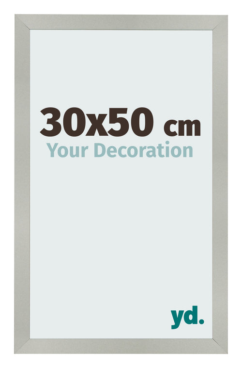 Photo Frame 30x50cm Silver Matte MDF Bologna Front Size | Yourdecoration.co.uk